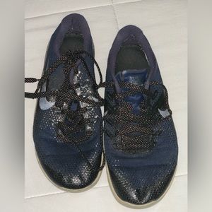 Black and blue glittery Nike metcon CrossFit shoes, used but good condition